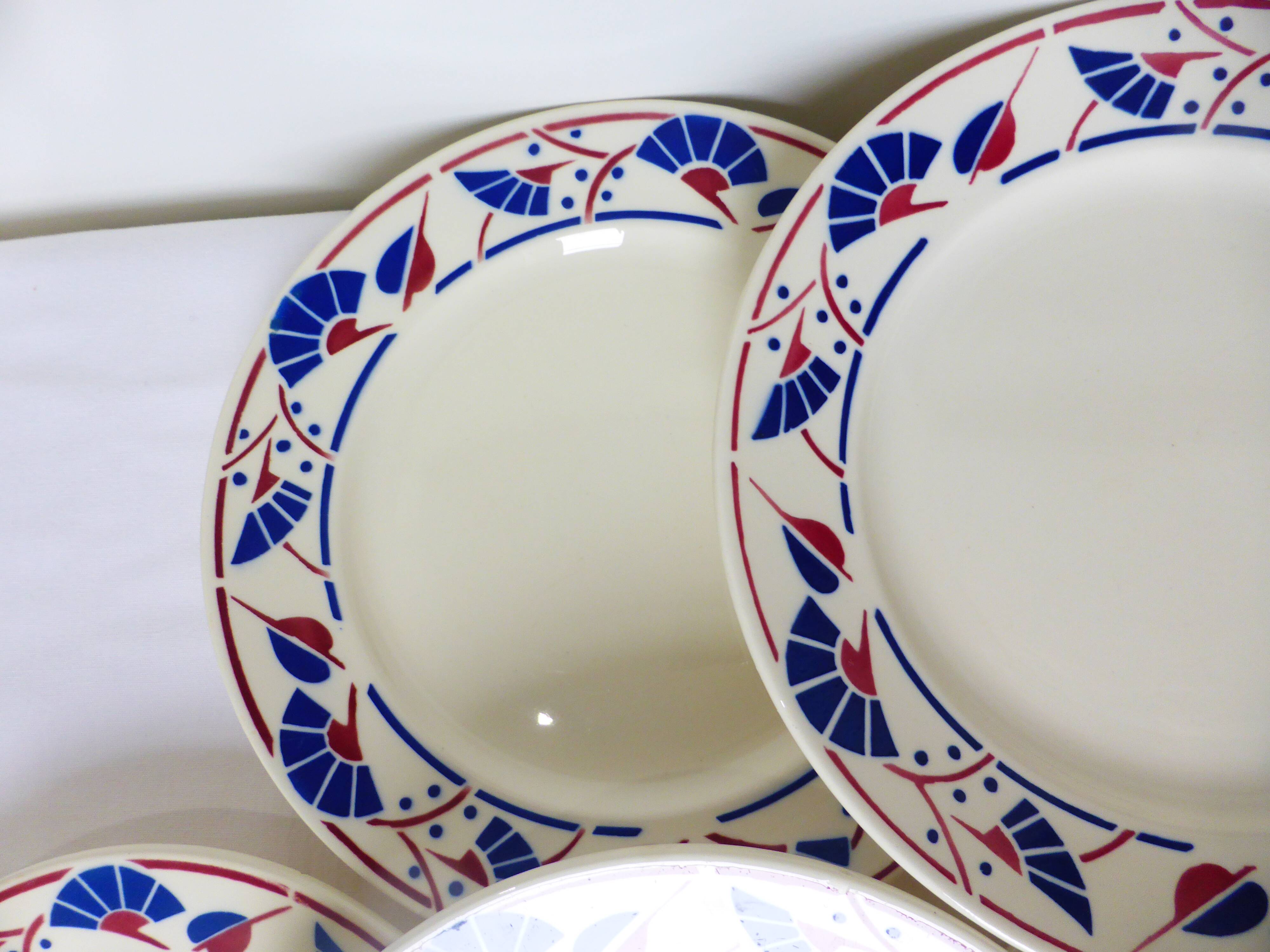 6 flat plates of Badonviller model Mousmee