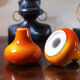 Salt and pepper in orange ceramic, 60s