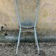 Chrome chair with blue Formica
