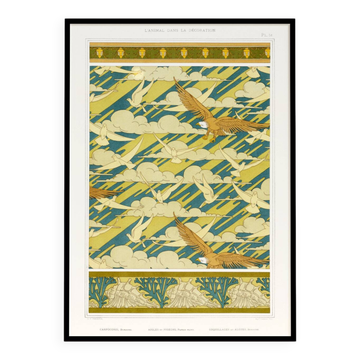 Poster “Eagles and Pigeons”, after an Art Nouveau lithograph from 1897