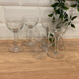 Set of 5 engraved glasses