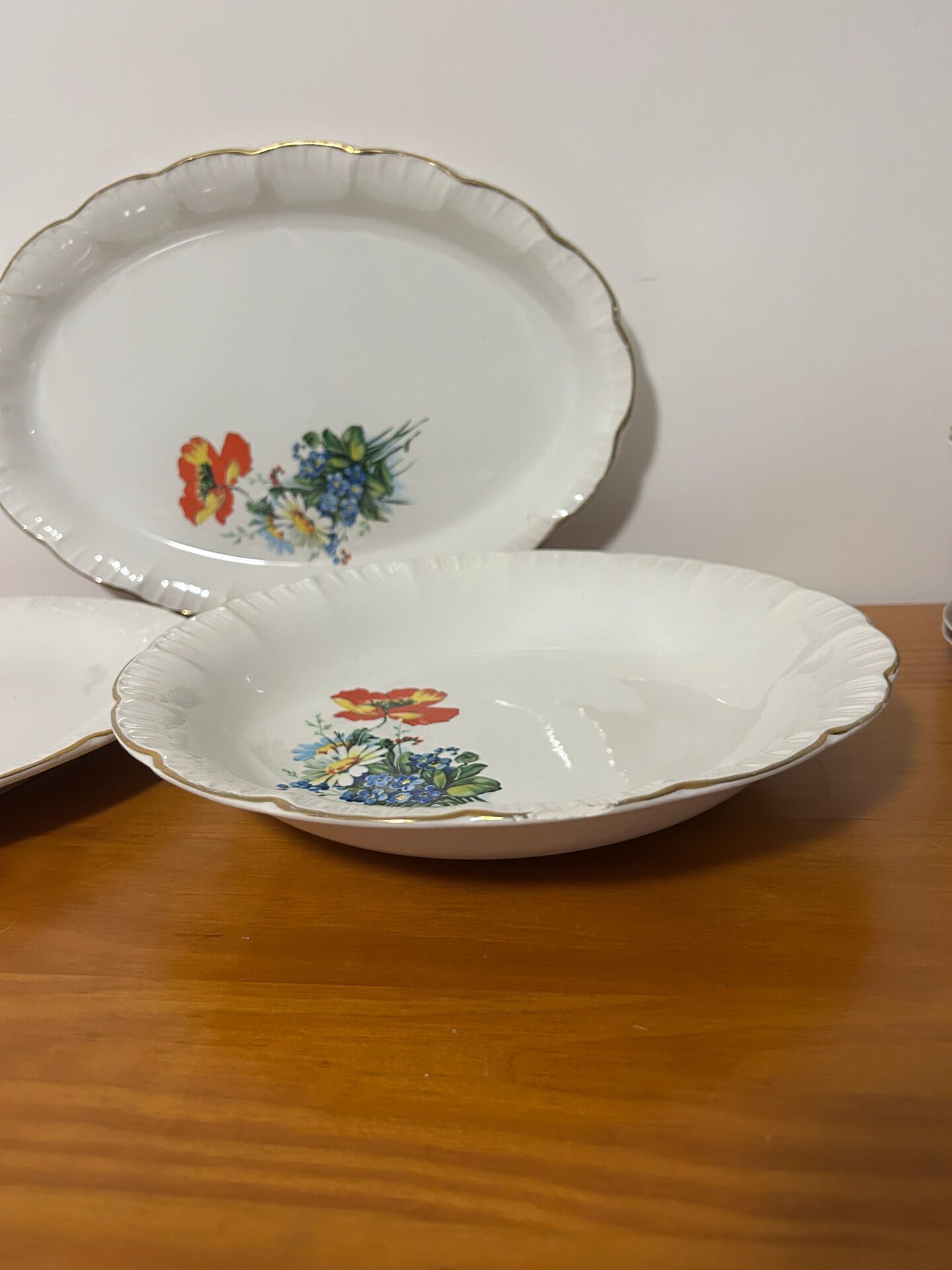 Set of 3 Serving Dishes Digoin & Sarreguemines - RENAUD Model