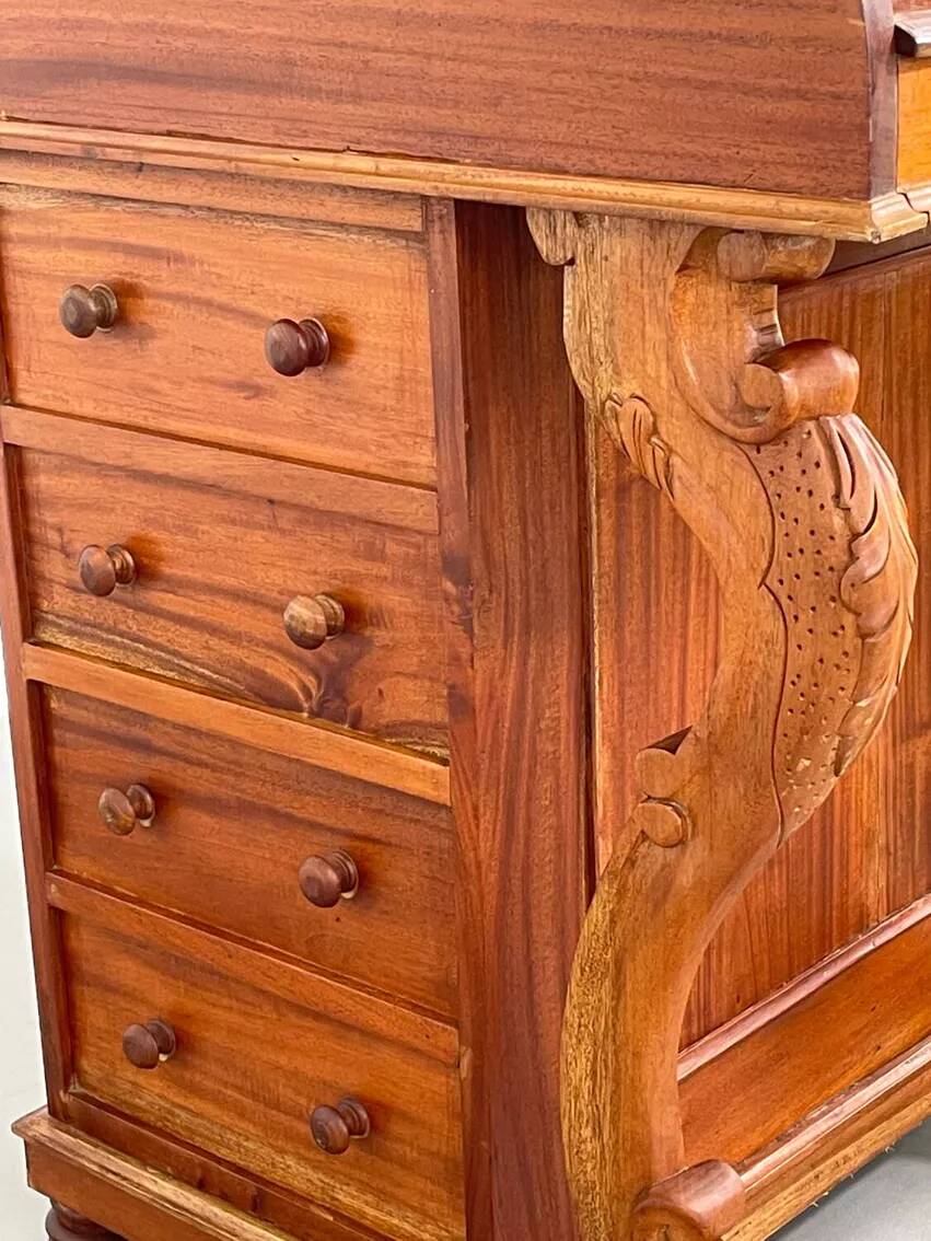 20th century Davenport desk with walnut piano top