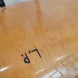 Series of 4 wooden and metal school chairs