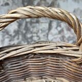 Wicker basket with 2 vintage handles