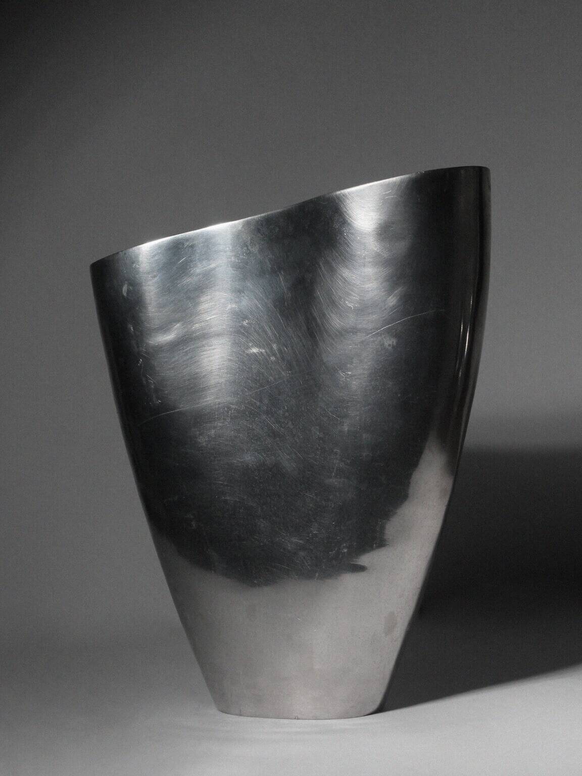 Polished Aluminum “Anatomi” Large Vase