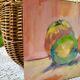 Peinture acrylique 3 pommes
