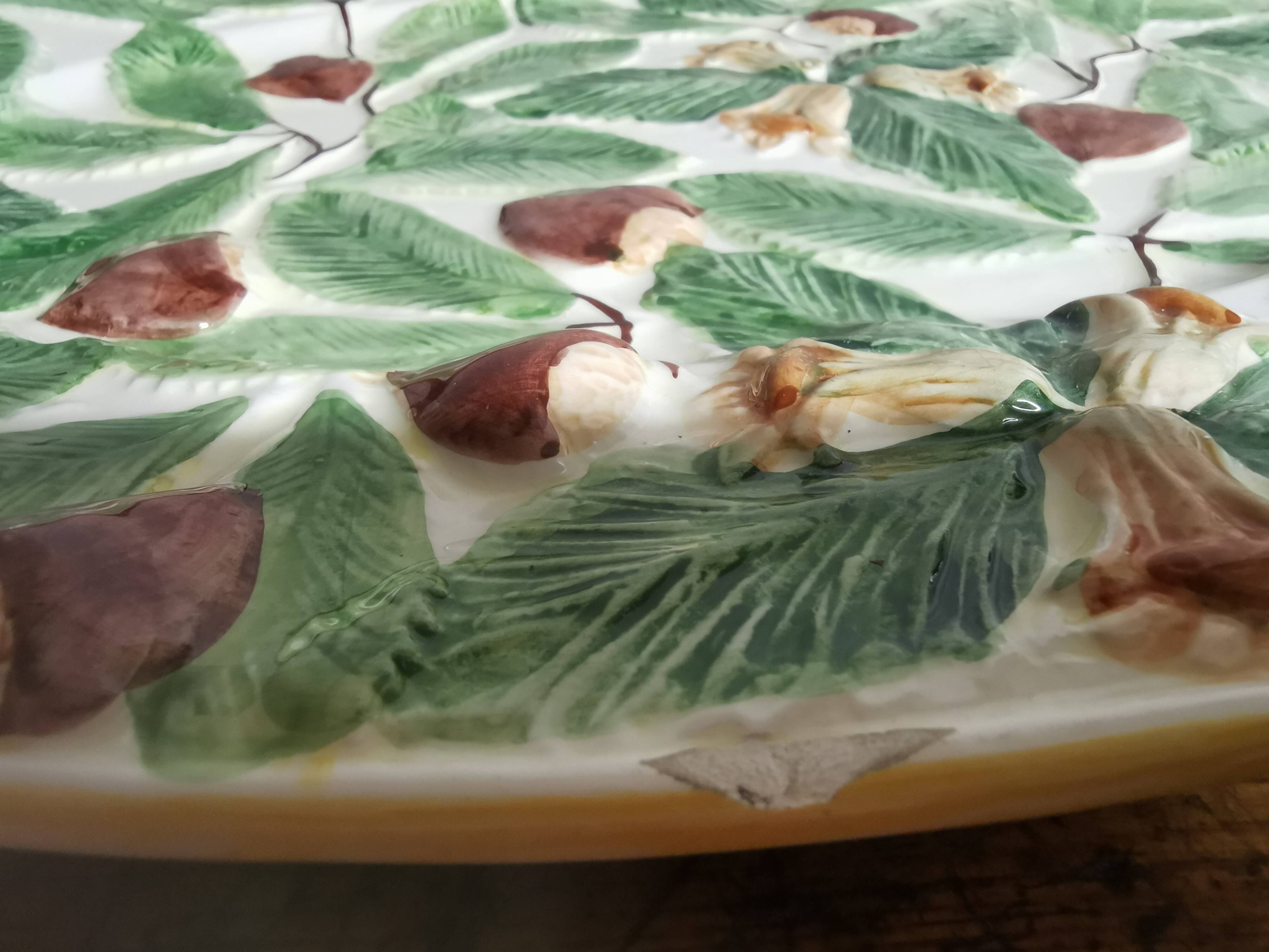 Large ancient dish “decor of chestnuts”