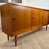 Large vintage Scandinavian teak row signed Clausen & Son, 60s