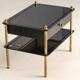 Glass and brass side table with drawer, 1970s, Europe