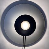 Vintage wall lamp, aluminum and sandblasted glass, Italy 1980