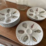 Porcelain oyster plates "The swallow" Melun sur Yevre