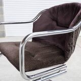 Pair of vintage chrome chairs style Rinaldi