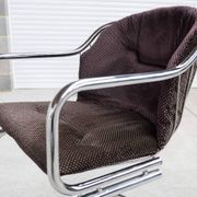 Pair of vintage chrome chairs in Rinaldi style