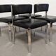 Série de 4 chaises en cuir et acier chromé Roche Bobois des années 70