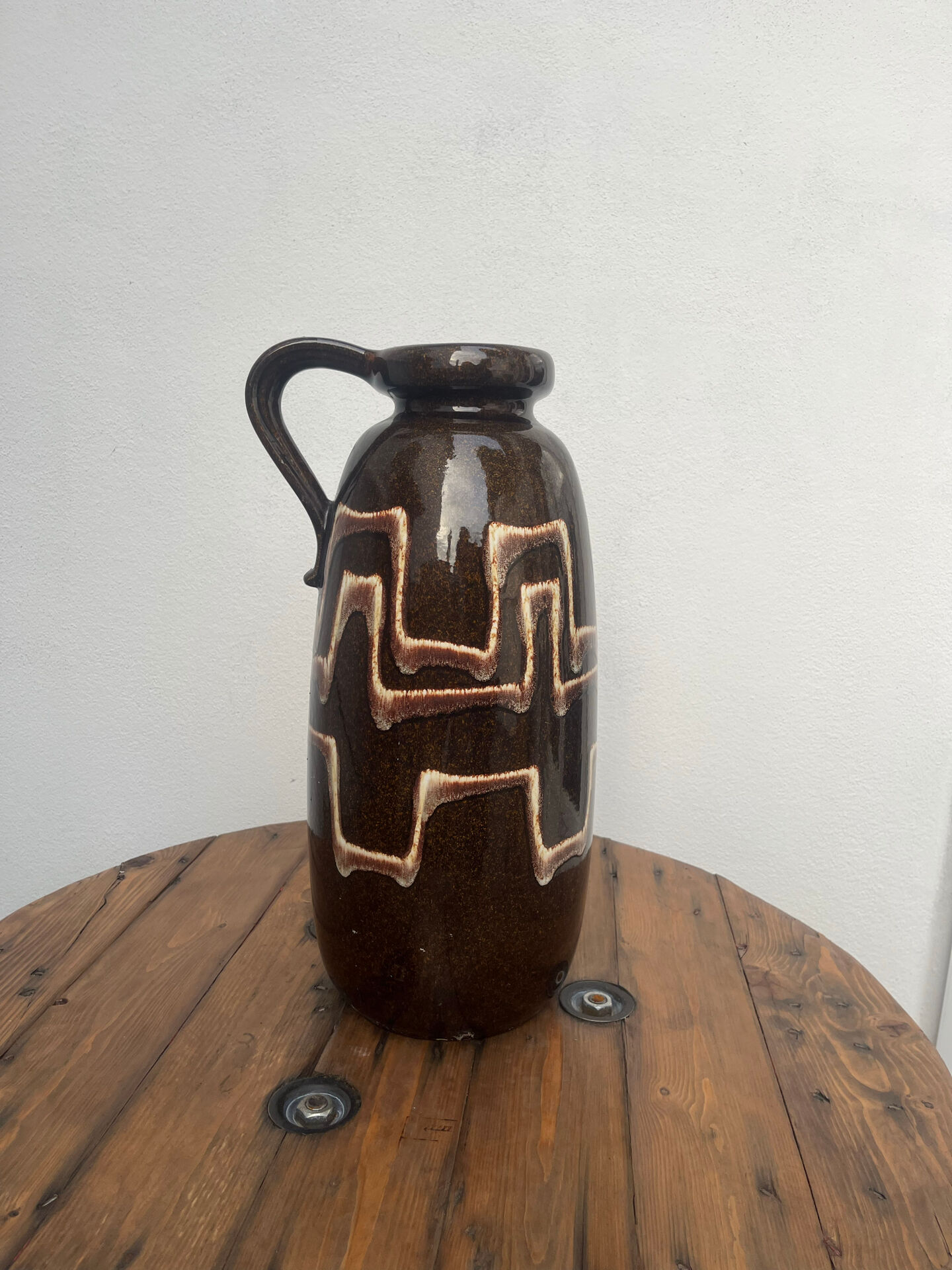 Large floor vase pitcher Scheurich 484-47 in Fat Lava ceramic