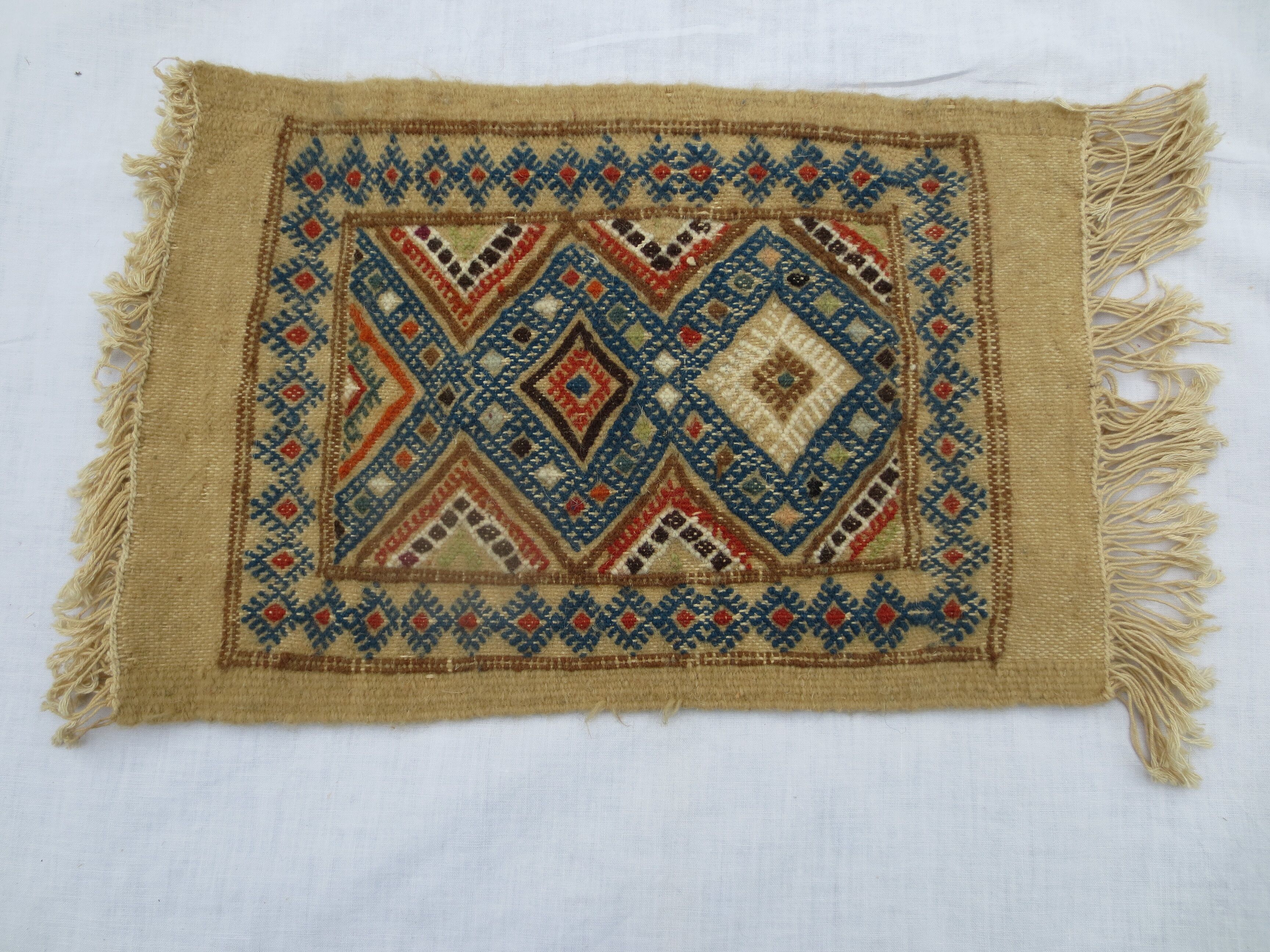 small Handmade wool kilim 44x30cm