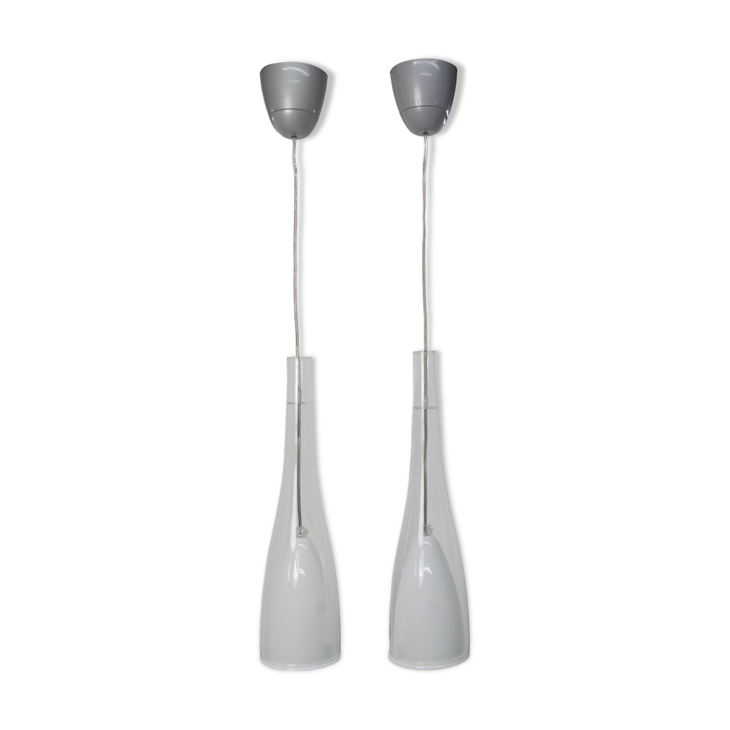 Pair of IKEA klockspel pendant lamps from 1980, cleaned and working