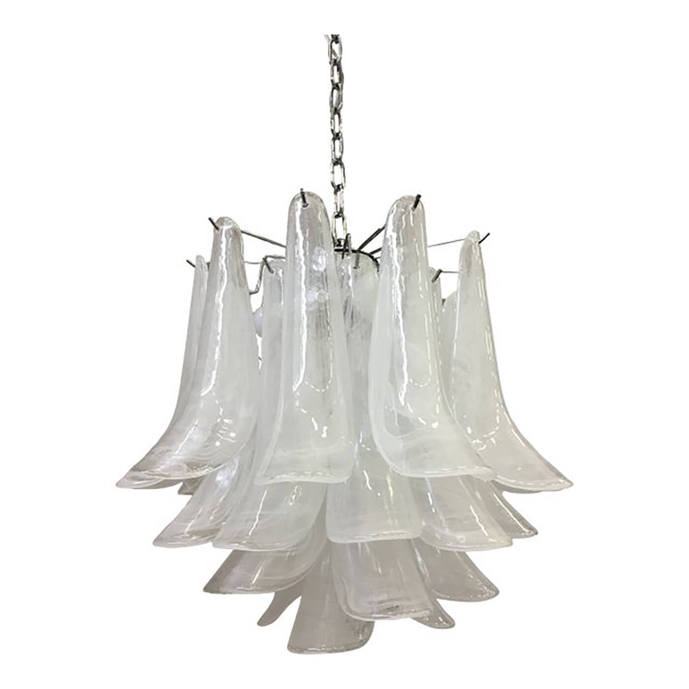 Murano Glass Sputnik Chandelier With Alabaster Italian Glass