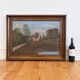 Vintage original landscape oil painting, signed countryside art, c. 1930