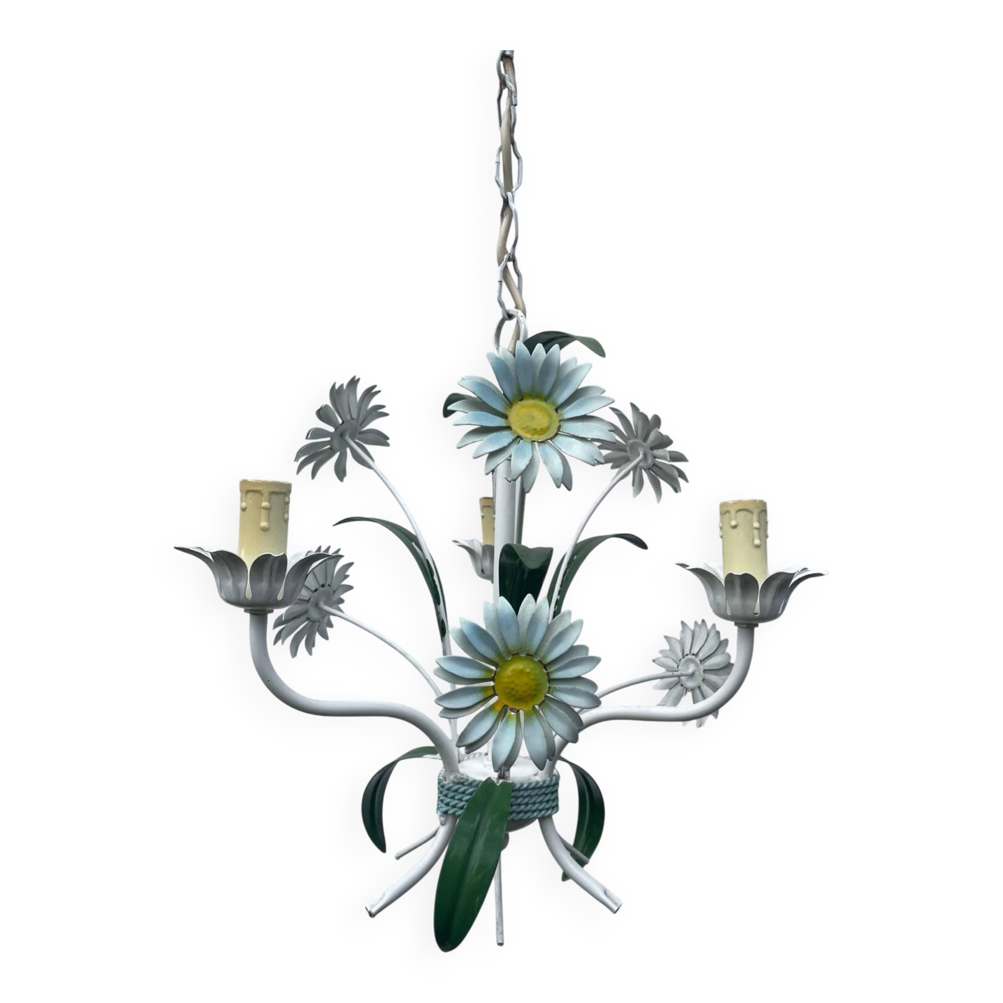 Suspension en métal formant des fleurs