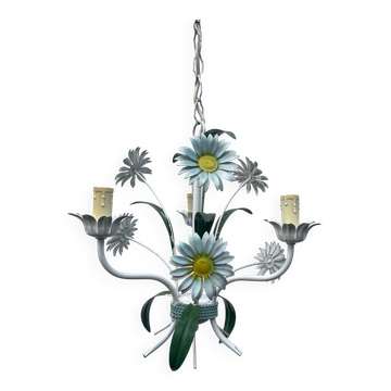 Metal flower pendant light