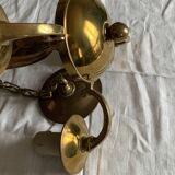 Lustre en bronze poli 4 branches