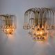 Pair of Venini "drops" wall lights, 3 levels, murano glass, Italy, 1970