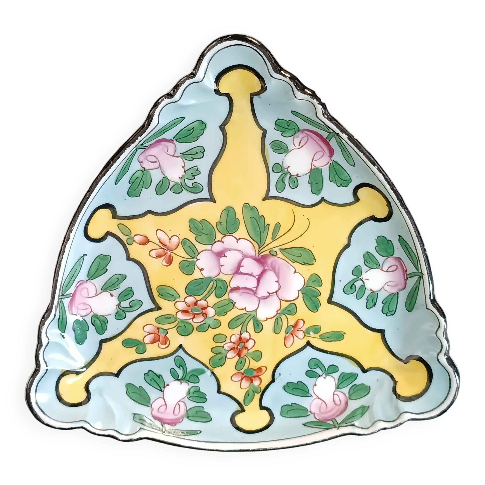 Ceramic catchall with floral Art Deco Aladdin design