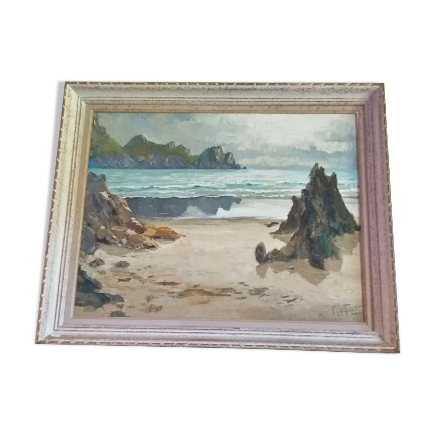 Oil painting "rocky coast"