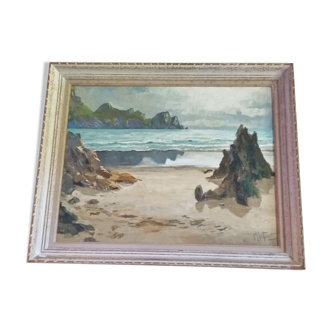 Oil painting "rocky coast"
