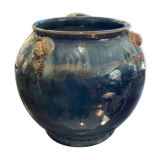 Raku Large Enamelled Ceramic Basin with Anthropomorphic Sockets