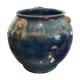 Raku Large Enamelled Ceramic Basin with Anthropomorphic Sockets