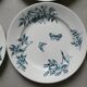 6 assiettes plates Badonviller, papillons et fleurs, 1900