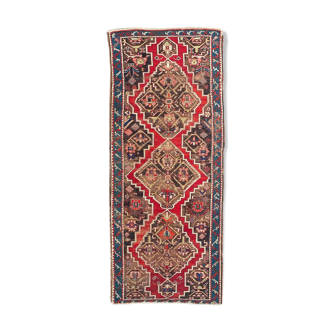 Ancient Caucasian carpet Karabakh handmade 115x270 cm