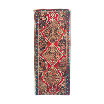 Ancient Caucasian carpet Karabakh handmade 115x270 cm