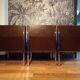 Trio of vinco armchairs in imitation leather
