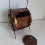 Pot vintage 1960 à tabac tabatière fut tonneau pipe vin - 25 x 14 cm