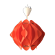 Orange pendant lamp in pleated plastic design 70s