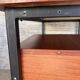 1960s modernist desk in wood and black metal, model CM172 by Paulin for Thonet.