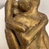 Sculpture of an embracing couple 20th century signed