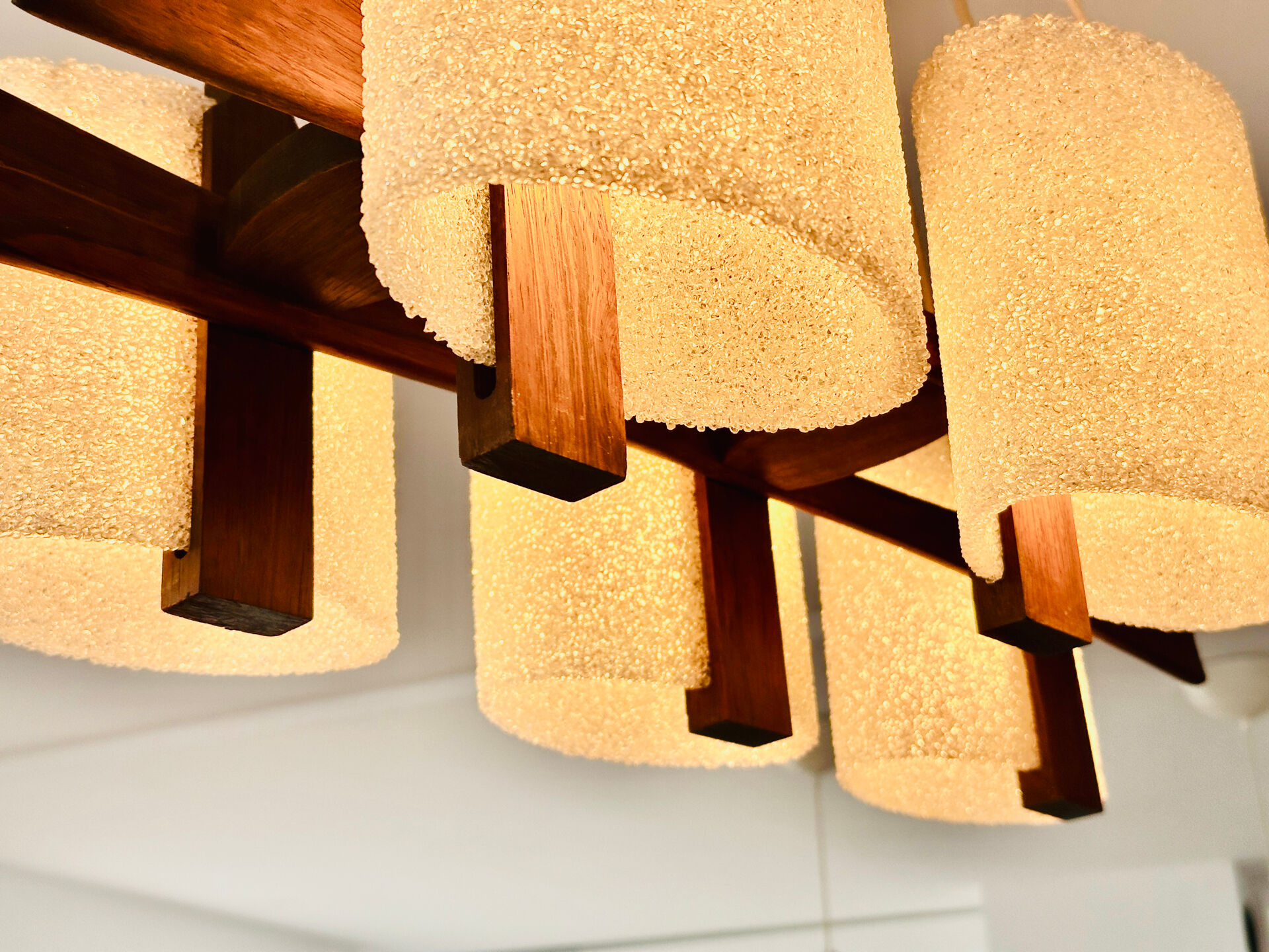Scandinavian suspension in teak and acrylic Perspex from the 1960s.