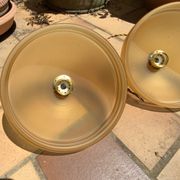 Suspension duo frosted glass orange and golden electricity new