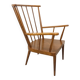 Vintage Baumann wooden armchair, Fan model, from the 60s