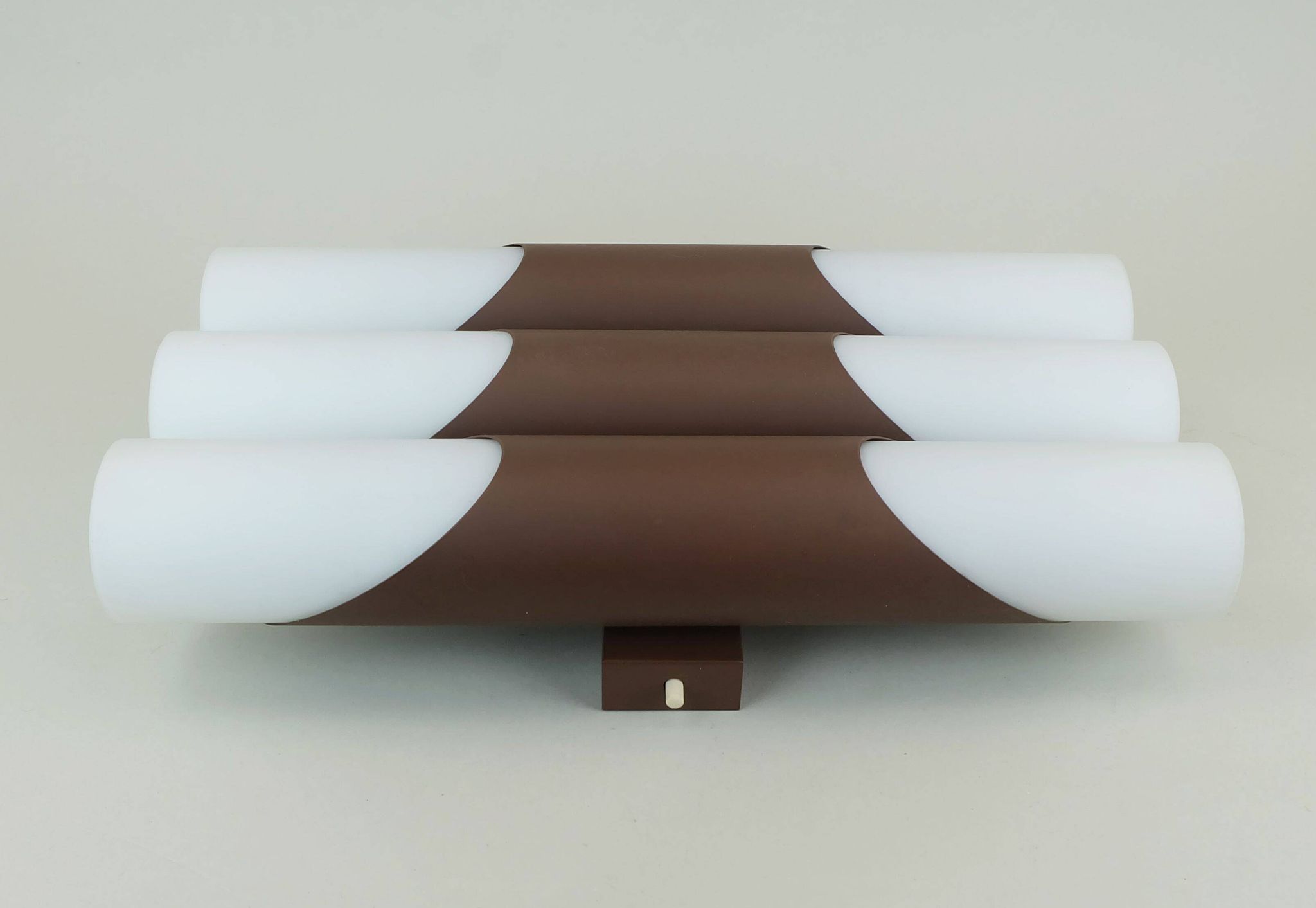Wall lamp design klaus link for neuhaus-leuchten 1960s metal satin glass