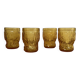 4 vintage amber glasses