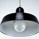 Industrial Black Metal Lamp with Visible Patina