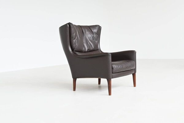 Paire de chaises longues Durlet en cuir marron Belgique 1960