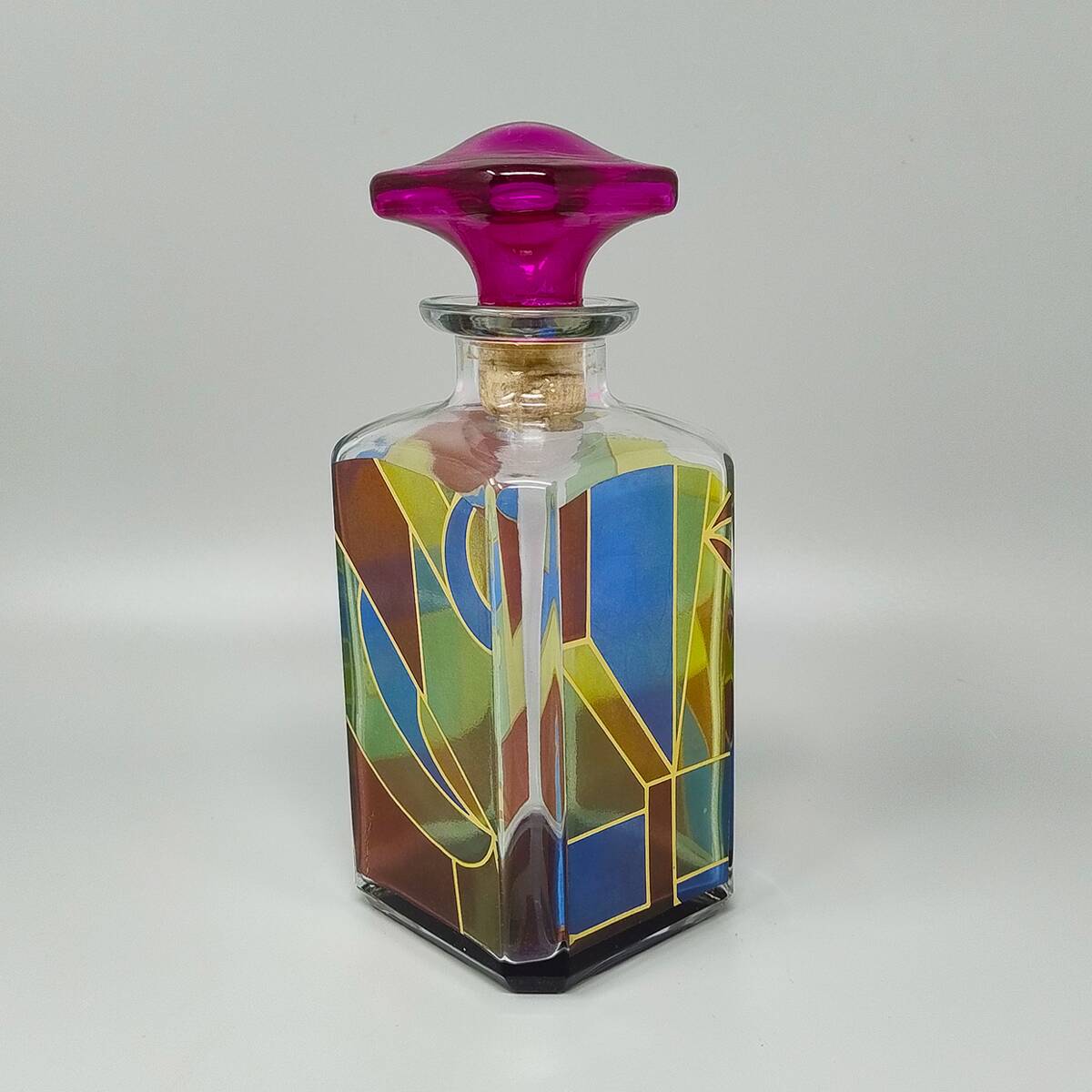 1970s Stunning Decanter or Decorative Bottle by Luigi Bormioli. Made in Ita