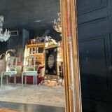 Miroir de cheminée d’époque napoléon iii en bois doré à décor de putti - xixe